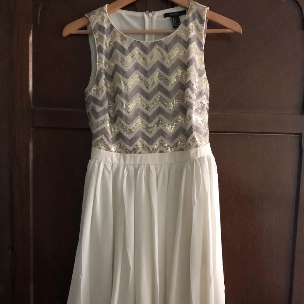 Cream sequined dress